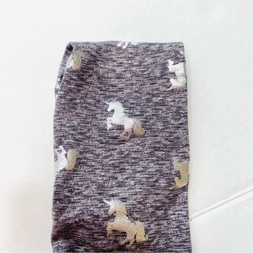 GIRL’S Stretchy Headbands Set of 3 Unicorn, Flower and Chambray